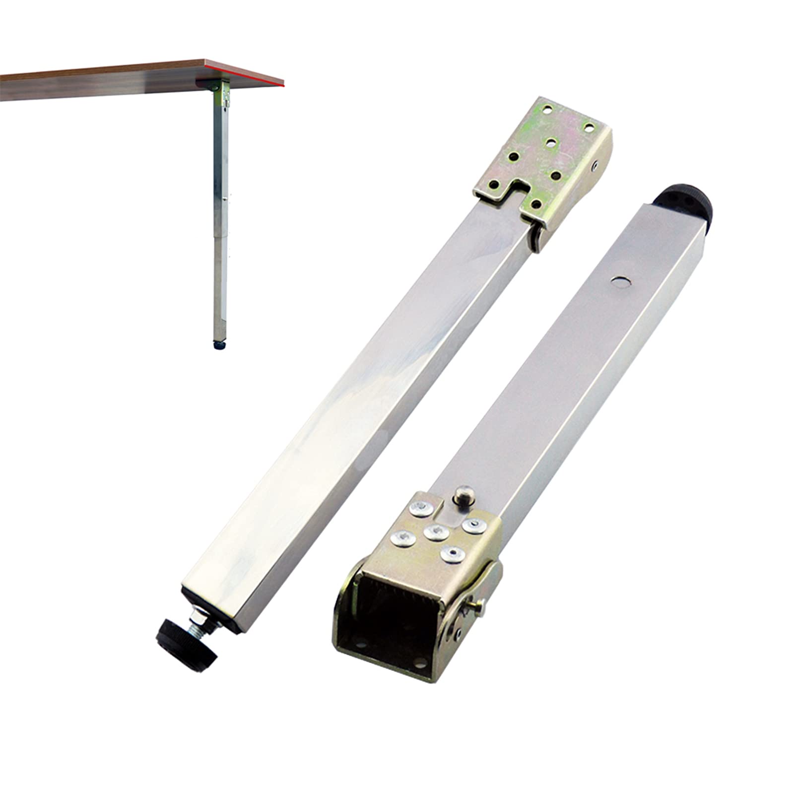 Gambe da Tavolo Pieghevoli E Regolabili, Gambe per Mobili in Acciaio Inossidabile, Piedini per Mobili Retrattili in Metallo, 40-160 Cm, Base Protettiva Regolabile, con Viti,75cm/29.5in