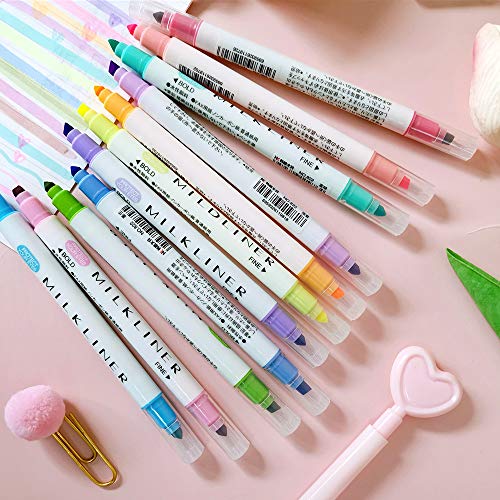 Rotuladores de punta de 12 colores, con doble cabeza y colores pastel para estudiantes, oficina, aula, varios colores