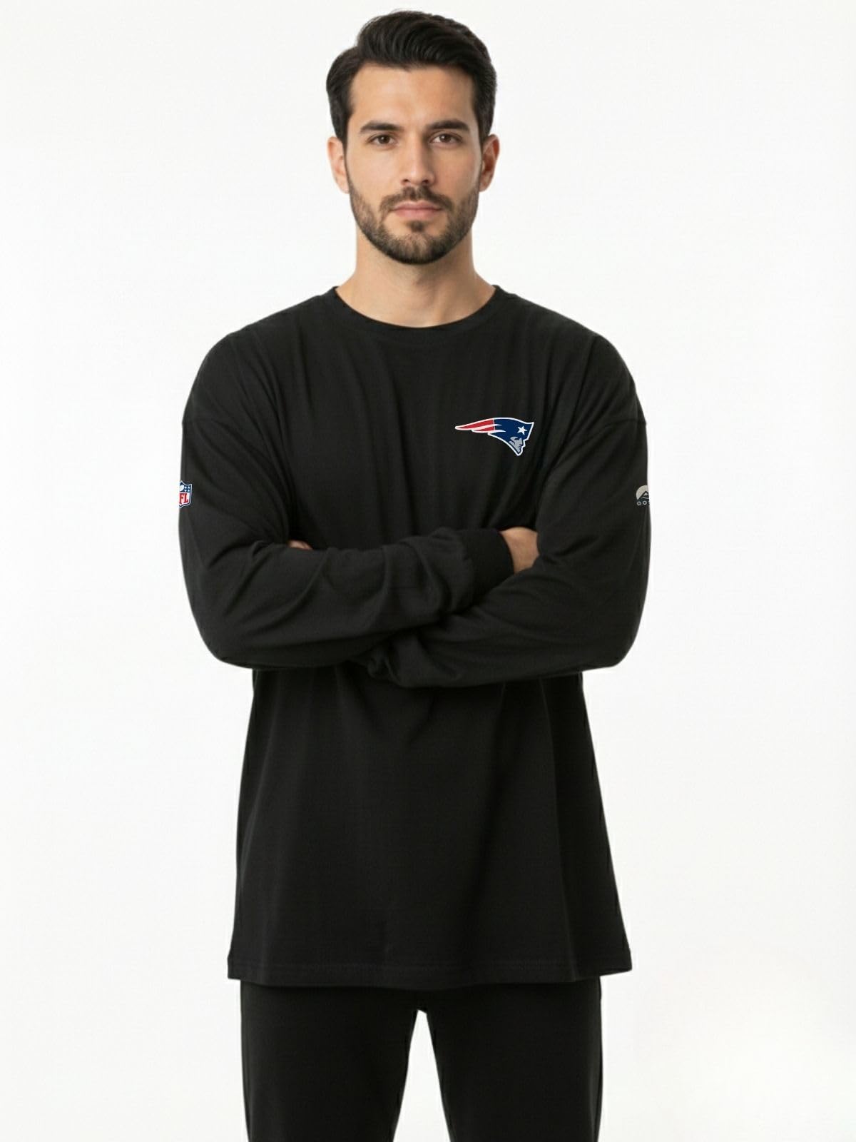 OOSC Mens New England Patriots Long Sleeve T-Shirt, Multicolour, XS EU