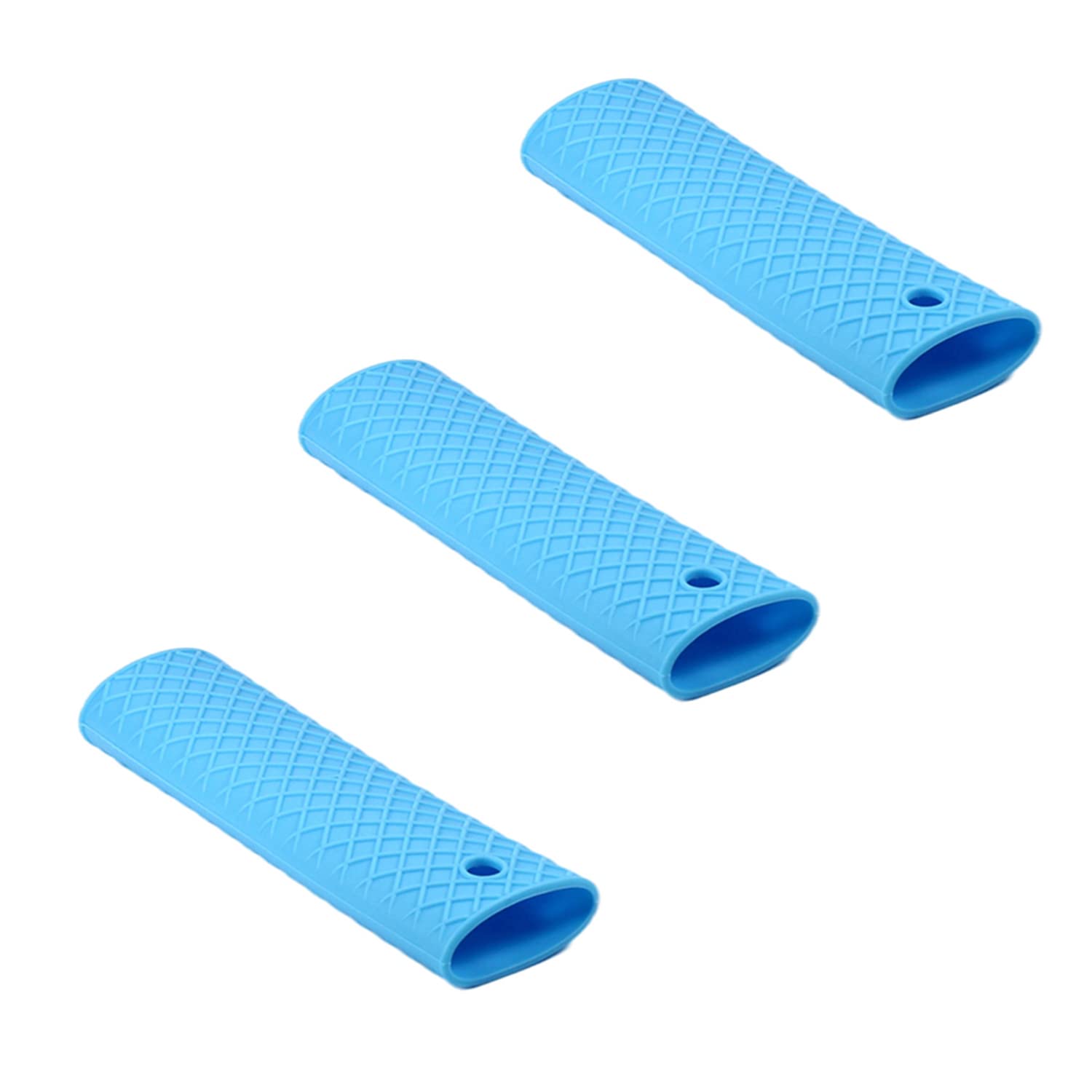 MroMax Silicone Hot Handle Holder Sleeve, Pan Pot Handle Cover Blue 6.1-inch Long 3Pcs