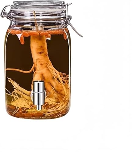 AZIEBAY ドリンクカップディスペンサー梅酒浸漬瓶 特殊食品グレードガラス 大型密閉瓶 高級バックルワイン瓶