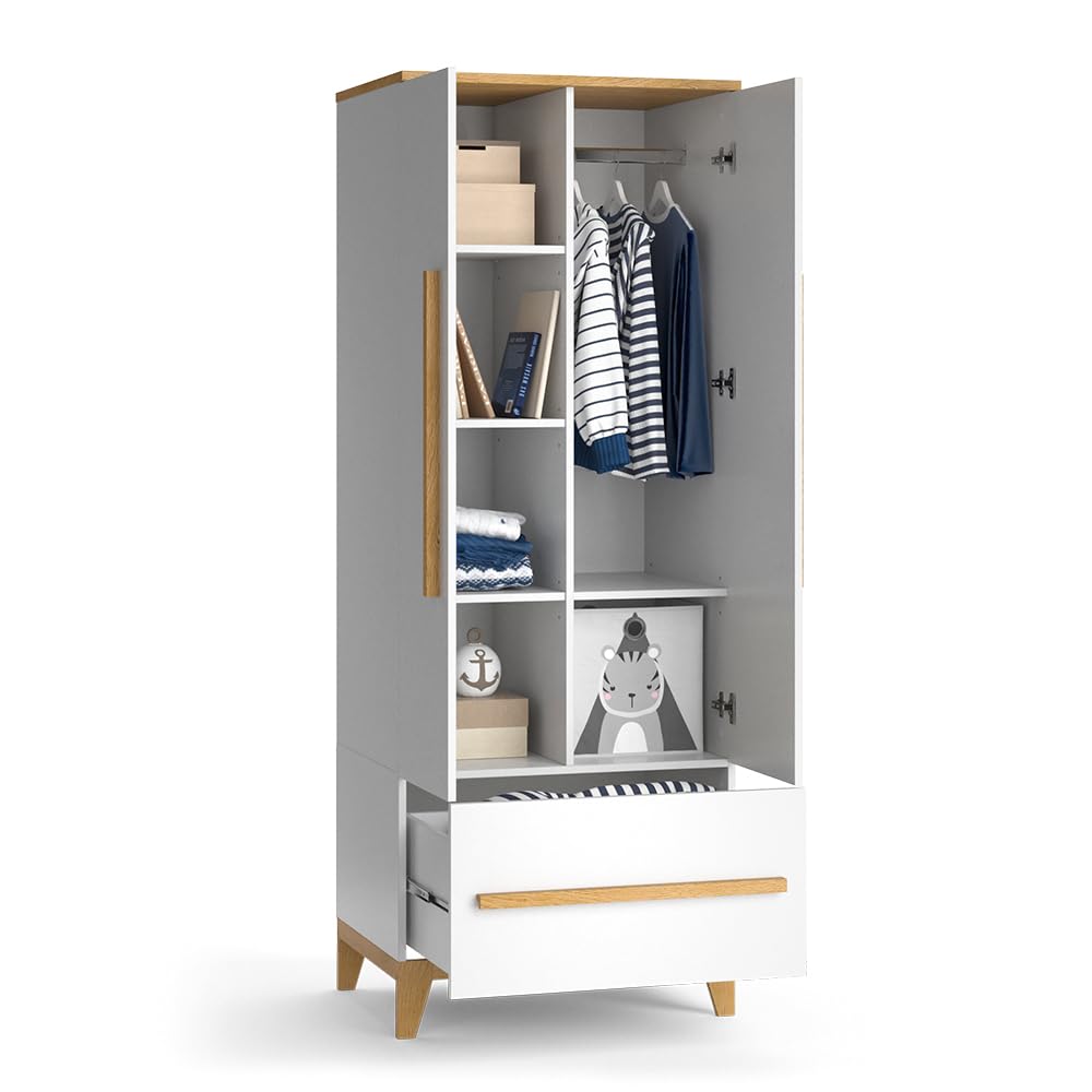 VitaliSpa Guardaroba bambini Malia Bianco 70x186.8 cm