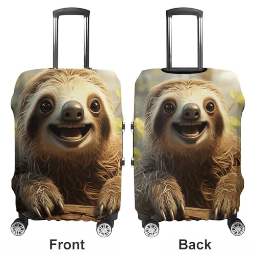 Travel Luggage Cover Elastic Suitcase Protector Anti-Scratch Washable Cartoon Sloth Luggage Sleeve Tsa Approved Carry on Covers Baggage Cover Fits 18-32 Inch Luggages3
