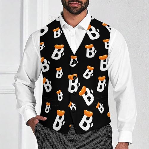 B for Beans Suit Vest for Men Slim Fit Tuxedo Waistcoat Button Down V Neck Business Dress Coat4