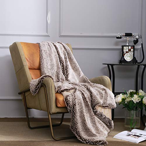 Coastline Super soft Two Tone Faux Fur/Plush Throw Blanket, Decorative Fuzzy Warm Cozy Rabbit Fur Throws for Sofa, Couch, Chair, Coffee Brown (150x200cm) - Cosy Home Interiors Coastline Super soft Two Tone Faux Fur/Plush Throw Blanket, Decorative Fuzzy Warm Cozy Rabbit Fur Throws for Sofa, Couch, Chair, Coffee Brown (150x200cm) - Image 5