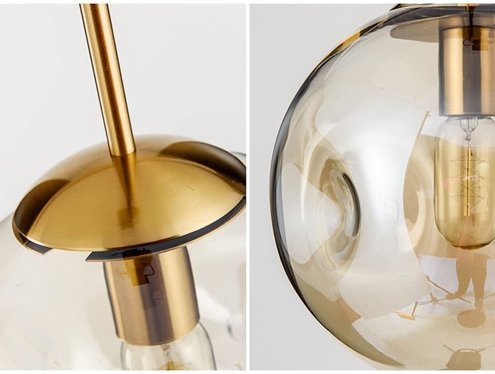 Lámpara De Araña De Vidrio Soplado A Mano, Iluminación Colgante De Material De Vidrio Moderna Y Simple, Forma De Globo Creativo 1 Luces Luces Colgantes, con Alambre Colgante Ajustable Dormitorio