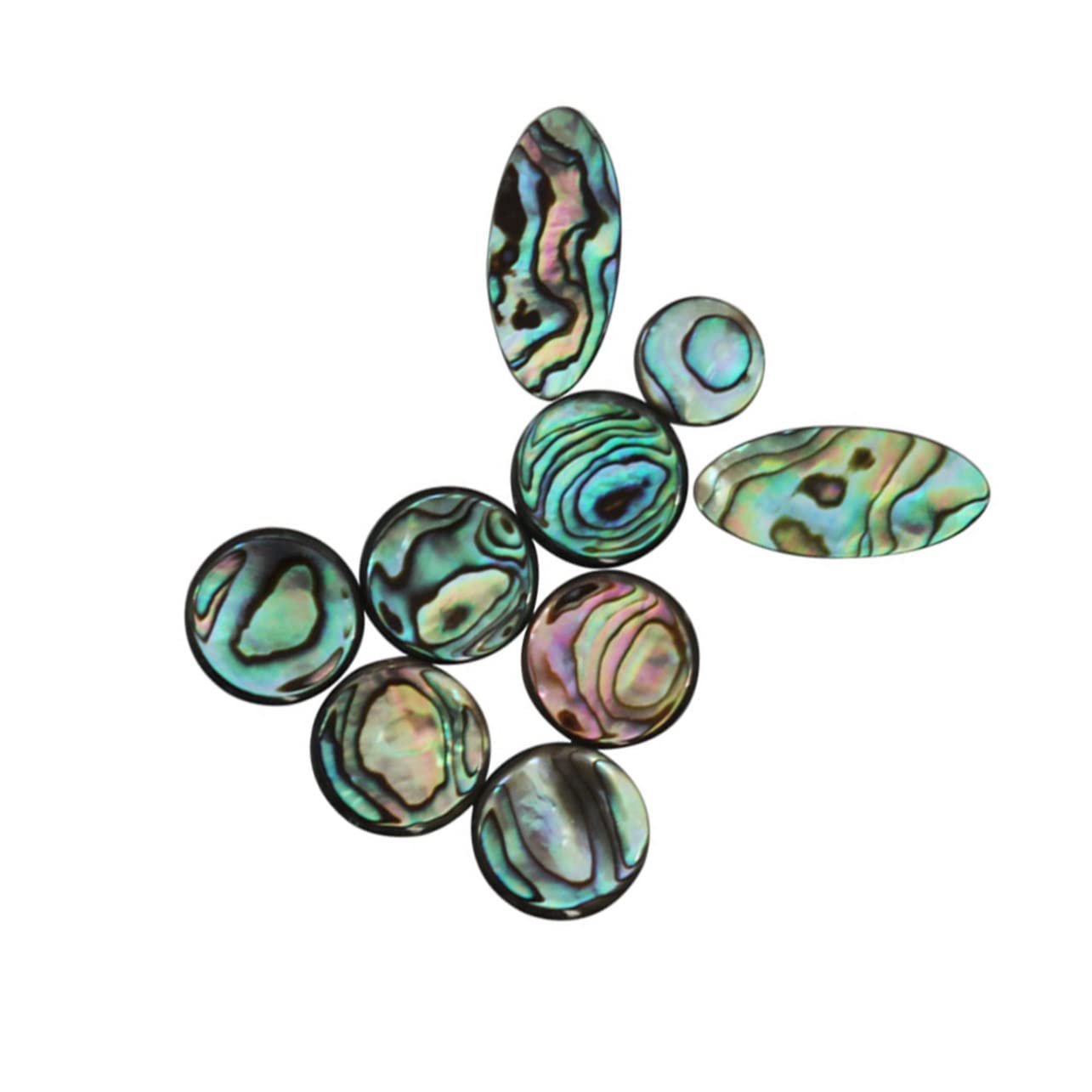 Boutons de Saxophone en Nacre d'Ormeau, Lot de 9 Pièces, 3 Tailles | Boutons de Saxophone Alto, pour Ténor et Soprano, Formes Rondes et Ovales, Toucher Lisse, Réduit la Fatigue