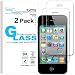 KATIN iPhone 4 4S Screen Protector - [2-Pack] for Apple iPhone 4S / iPhone 4 Tempered Glass Easy to Install Bubble Free 9H Hardness with Lifetime Replacement Warranty