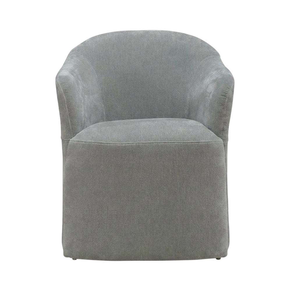 Solid Wood Upholstered Dining Chair with Castors by Starlight Canyon Home – Solid Hardwood,Plywood, Grey