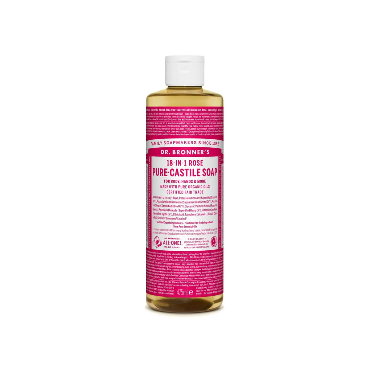 Dr. Bronner's - Pure Castile Liquid Soap Rose 475 ml