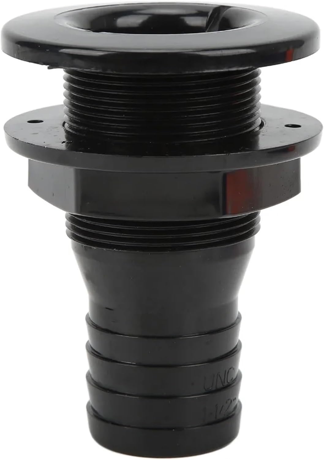 12 Pcs Multi-Size Boat Through Hull Connector ABS Plastic White Thru Fitting Straight Black Drain Outlet Boats