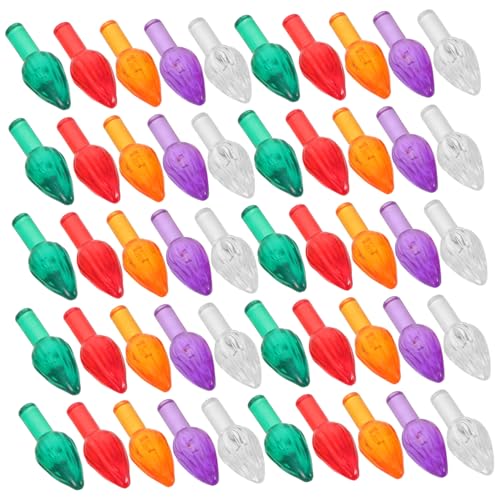 TOGEVAL 100pezzi Luci di Plastica Luci di Plastica Twist per Alberi di Natale Piccole Lampadine di Ricambio Lampadine Medie per Alberi di Natale