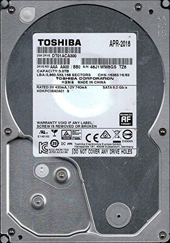 Preisvergleich Produktbild Toshiba DT01ACA300 AAA AA00 / BB0 P / N: HDKPC08A0A01 China 3TB