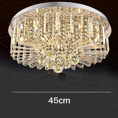 Plafonnier LED cristal dimmable 24" pour grand plafond bas