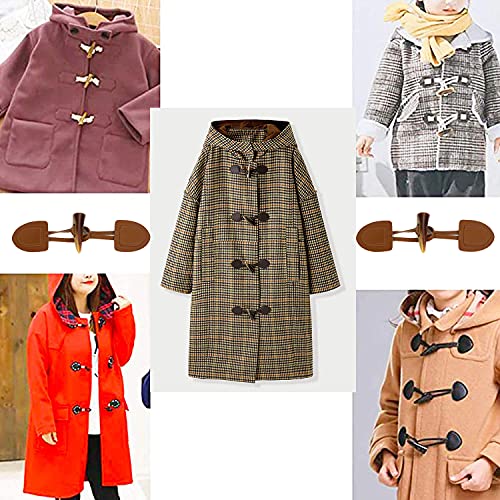 6 Pcs Bottoni a Levetta, 2 Fori Bottone di Corno