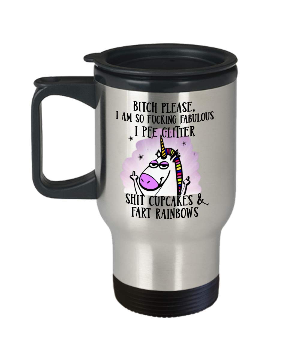 Bitch Please Unicorn Mug Im So Fabulous I Pee Glitter Badass Unicorn Flipping the Bird Funny Coffee Comment Tea Cup Gag Gift