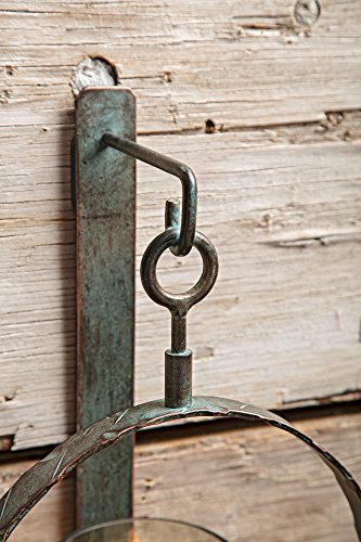 IMAX 20274 Circle Wall Sconce - Candle Holder for Home, Hotel, Reception Areas. Metal Wall Candle Sconce with Crackled Glass Hurricane. Decor Accessories - Thumbnail 2