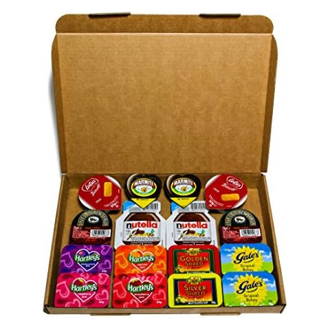 Individual Jam Portions Selection- Breakfast Jams, Spreads, Preserves, Honey, Biscoff Spread, Lyles Golden Syrup, Nutella, Marmalade and Marmite | 16 Portions Cover