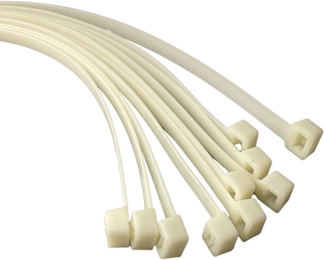 Natural Plastic Cable Ties Long and Wide Extra Large Zip Ties wrap Extra Heavy Duty Ties 12.0mmx1000mm, 50 Pieces