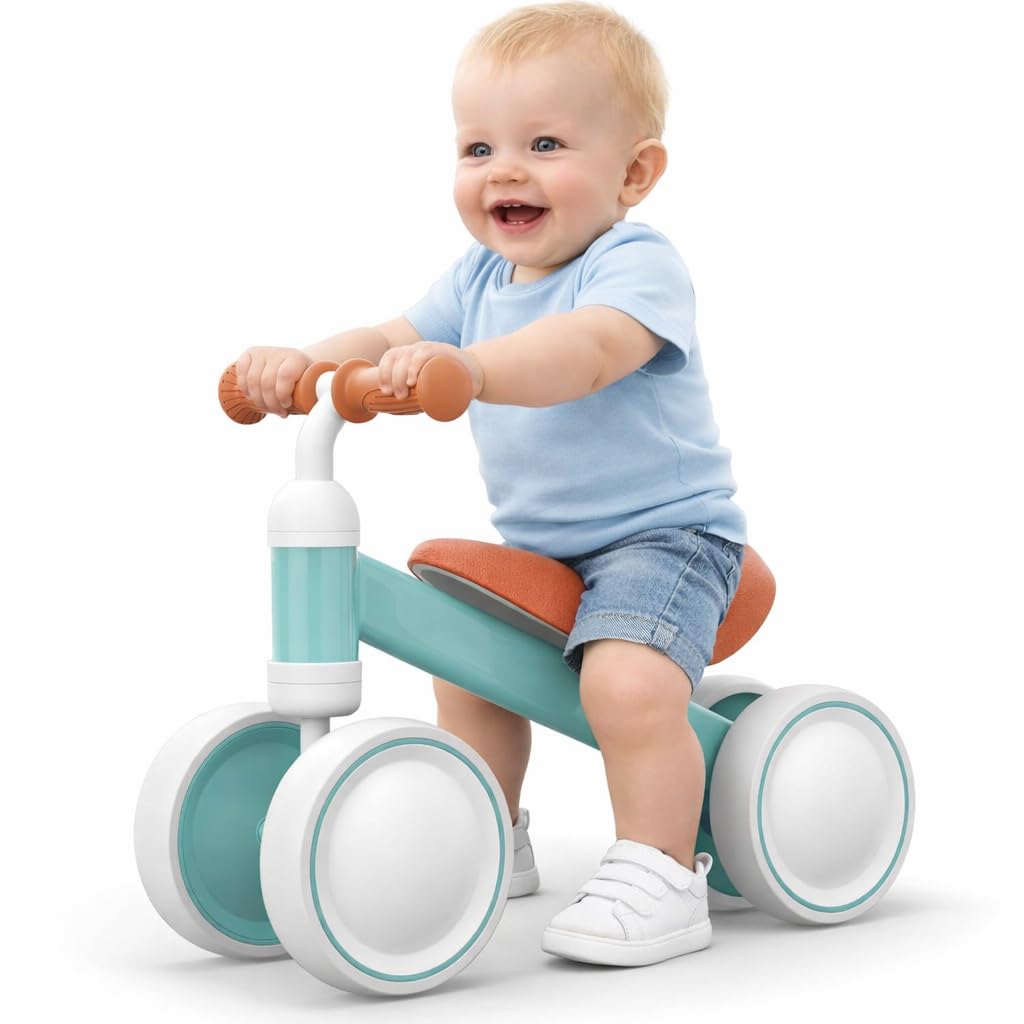 Kids Baby Balance Bike for 1-2 Years Old Boys and Girls, Toddler Best First Birthday Gift | Toddler First Bike with 4-Wheel Stability | No Pedal Ride-On Toy for Indoor & Outdoor (GREENN)-image-20