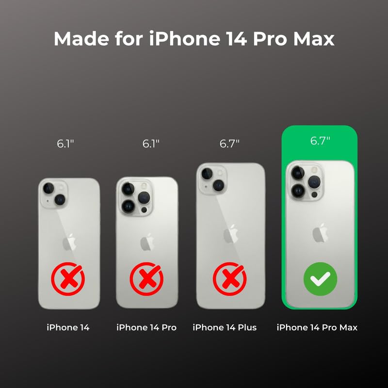 Image of Anti Yellow Clear Magnet Case for iPhone 14 Pro Max, Premium Polycarbonate, Ultra Strong Magnets, 360 Drop Protection, Raised Camera Protection, MagSafe Compatible