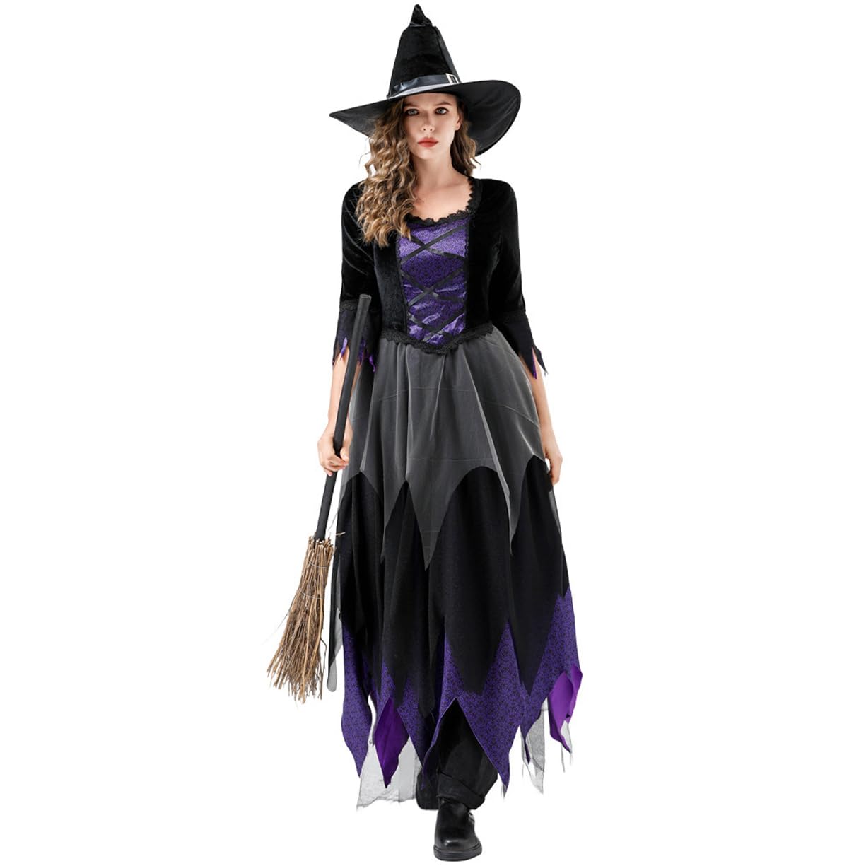 Disfraz De Bruja para Halloween, Disfraz De Terror Parca Demonio Vampiro Cosplay Accesorios