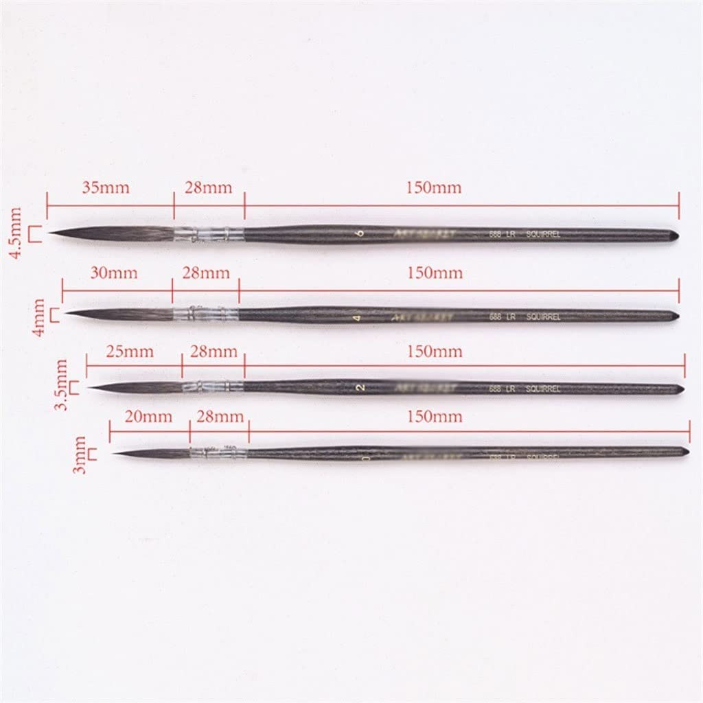 Natual Wood Rod 4 PC Akwarela Qquarelle Gwasz Do Włosów Artykuły Piśmiennicze Narzędzia Pędzel Malarski decorate