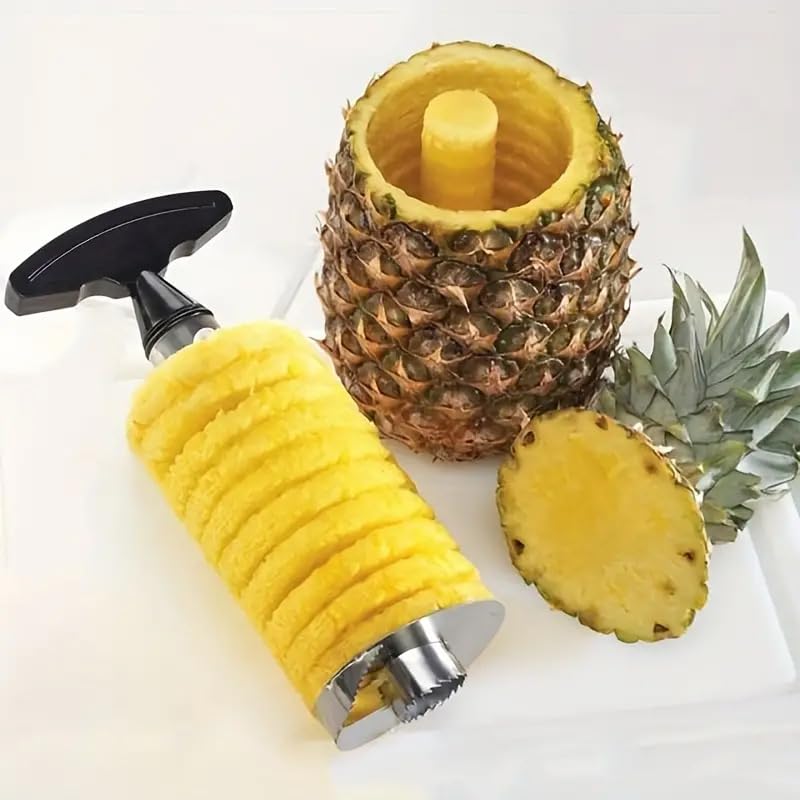 1 peça, descascador e descaroçador de abacaxi de aço inoxidável - Descasque e corte