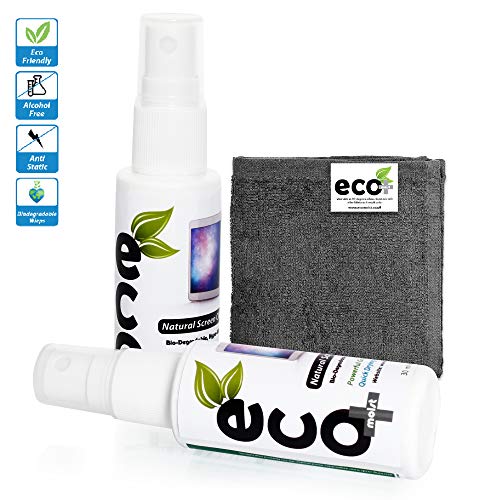 Ecomoist Natural Screen Cleaner 2X30ml Travel Pack Fine Microfiber Towel For LCD TFT Plasma Computer Laptop Mobile Touch… - Image 3