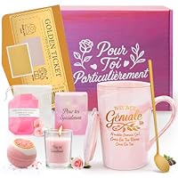 XVB Idee Coffret Cadeau Femme, Cadeau Anniversaire Femme, Personnalisé Noel Original Utile, Fete des Meres, Ensemble de Mugs en Céramique de 340 ml