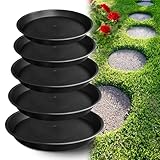U0U 5 Size Round Stepping Stone Mold,8.7' 9.25' 10' 11.4' 12.6'Stepping Stone Molds For Concrete,Black Plastic Concrete Molds For Casting Garden Pathmate Precast And Forms Walkway