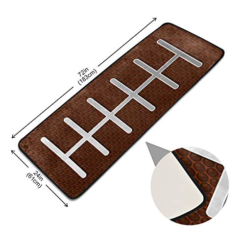 Alaza Realistic American Football Sports Background Runner Area Rug Non Slip Floor Mat For Hallway Entryway Living Room Bedroom Dorm Home Decor 72X24 Inches #TOP2
