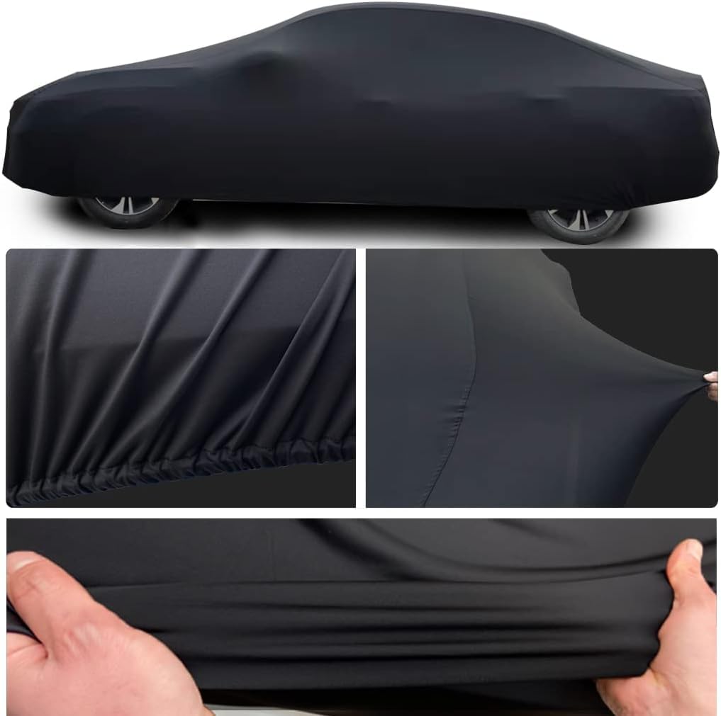 Telo Copriauto per Ferrari Purosangue, Telo Copriauto da Interni, Cotone Elasticizzato Coperture per Carrozzeria, Traspirante Antipolvere,Black