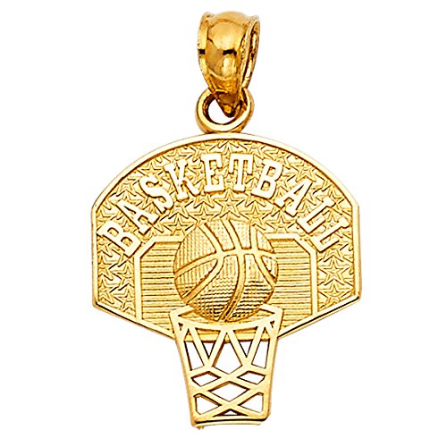 14K Yellow Gold Basketball Pendant