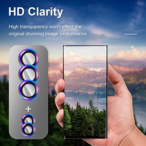 Tiuyao Camera Lens Protector For Samsung Galaxy S22 Ultra, Anti Scratch Tempered Glass Back Camera Lens Protector Aluminum Alloy Lens Ring Cover Fit For Samsung Galaxy S22 Ultra (Multi-Color) #TOP2
