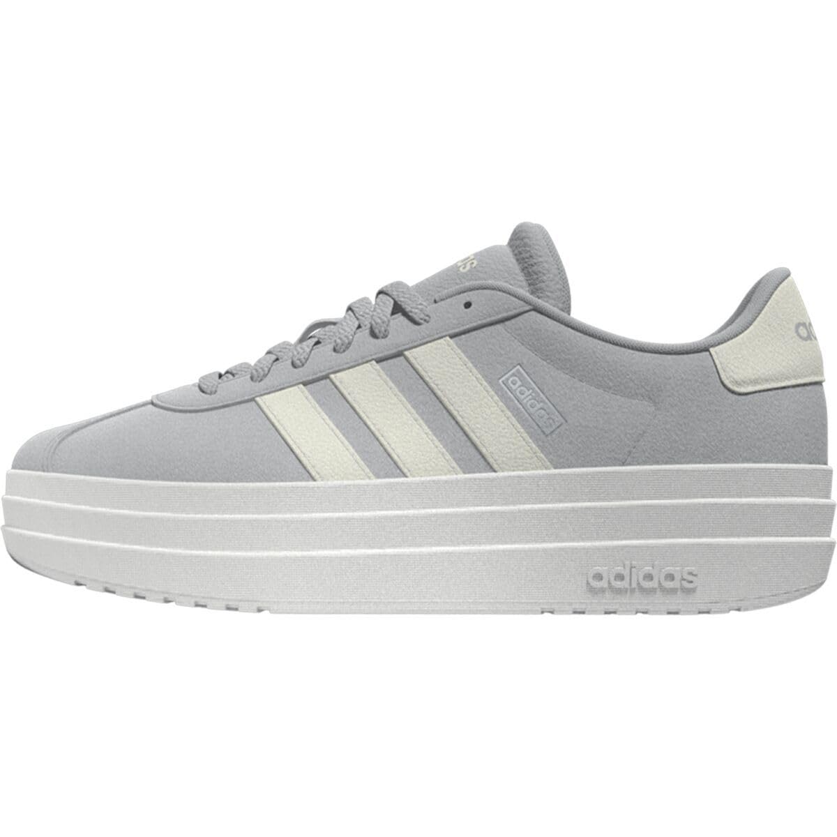 Adidas Women's VL Court Bold Sneaker, Grey/Off White/White, 7