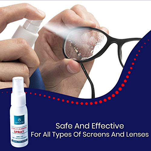 Glasses Cleaner Kit | 30 Pre-Moistened Lens Wipes, 1oz Eyeglass Cleaner Spray, Microfiber Cleaning Cloth & Eyeglass Repair Screwdriver -Safe for all Lenses - Camera Lens, Screen, Sunglass Cleaning Kit