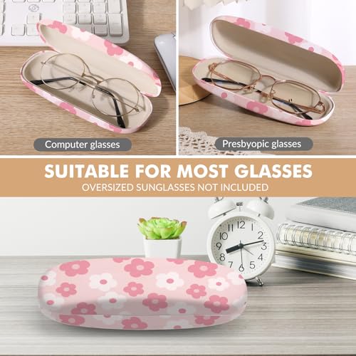 Image of Glasses Case Hard Shell,Portable Protective Eyeglasses Case, Eyeglass Holder Box with Cleaning Cloth,for Women Men