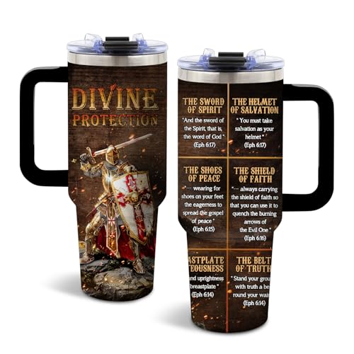 DUUV Armor of God Tumbler 40oz, Insulated Christian Cup Gift for Man Women