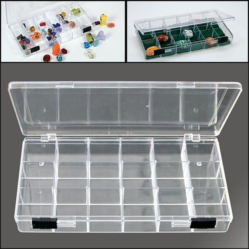 SAFE Rock Collection Box with 18 Compartments & 2 Sliding Latches