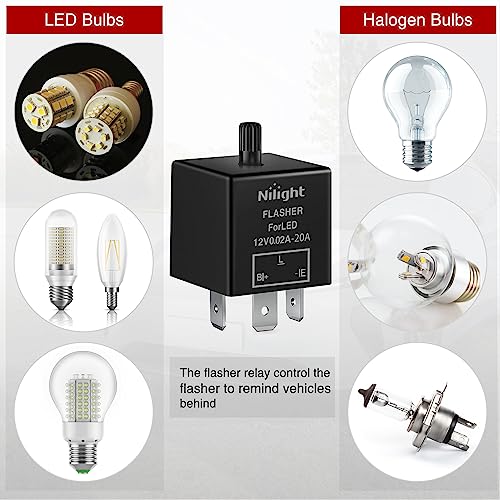 Image of Nilight 4PCS 12V 3Pin CF13 Adjustable Flasher Relay for Car Turn Signal | 4PCS 12V 3-pin CF13 adjustable flasher relays. Fixes hyper blink & no flash issues for LED /halogen car turn signals & hazards