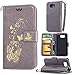 Produktbild Owbb Hülle für Samsung Galaxy Alpha (G850F) Handyhülle PU Ledertasche Flip Cover Wallet Case mit Stand Function Innenschlitzen Design Bunte Bronzing Schmetterling Blume Grau