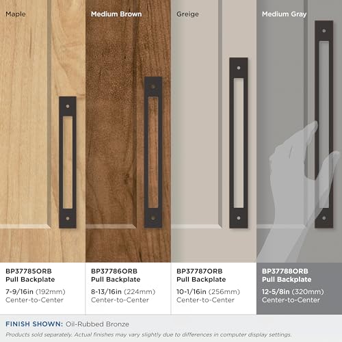 Image of Amerock Medora 12-5 /8 inch Oil-Rubbed Bronze Backplate | Decorative zinc cabinet hardware backplate designed to complement knobs and pulls while protecting cabinet surfaces