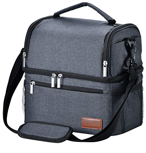 Insulated Lunch Bag, STNTUS Leakproof Cooler Lunch Box with Ice Pack and Strap