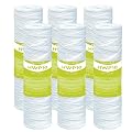 MewMore 5 Micron Whole House Water Filter Cartridge, String Wound Sediment Filters for Well Water, Universal Replacement for Any 10 inch RO Unit - 10" x 2.5" Cartridges - Pack of 6