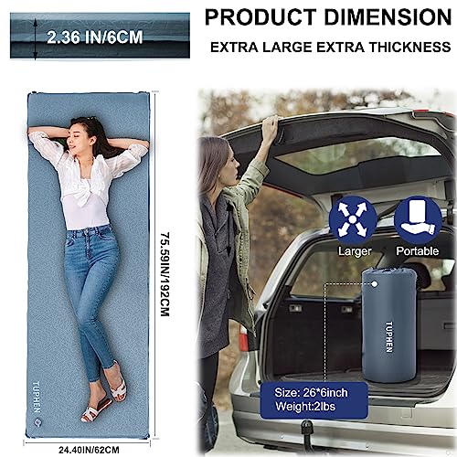 tuphen-Self-Inflating-Sleeping-Pad-for-Camping-Ultra-Thick-Memory-Foam-Camping-Pad-Sleeping-Mat-inflates-Quickly-in-25s-Compact-Camping-air-Mattress-for-Backpacking-and-Hiking