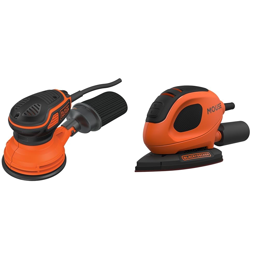 Ponceuse excentrique Black & Decker 240W pour décaper sans rayures et ponceuse Mouse fine