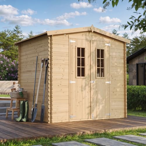 Abri de jardin en bois Stockage extérieur I236xL226xH218 cm/ 4.33 m2 Petit abri à outils Local à vélos TIMBELA M369C - vue 3