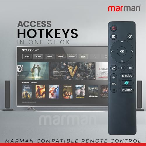 Image of marman Compatible with Haier Tv Remote Control Model LE32A7-N Suitable for Smart LED Full HD Ultra HD 4K Android Television Non Voice Command with Hotkeys - Pairing Not Required