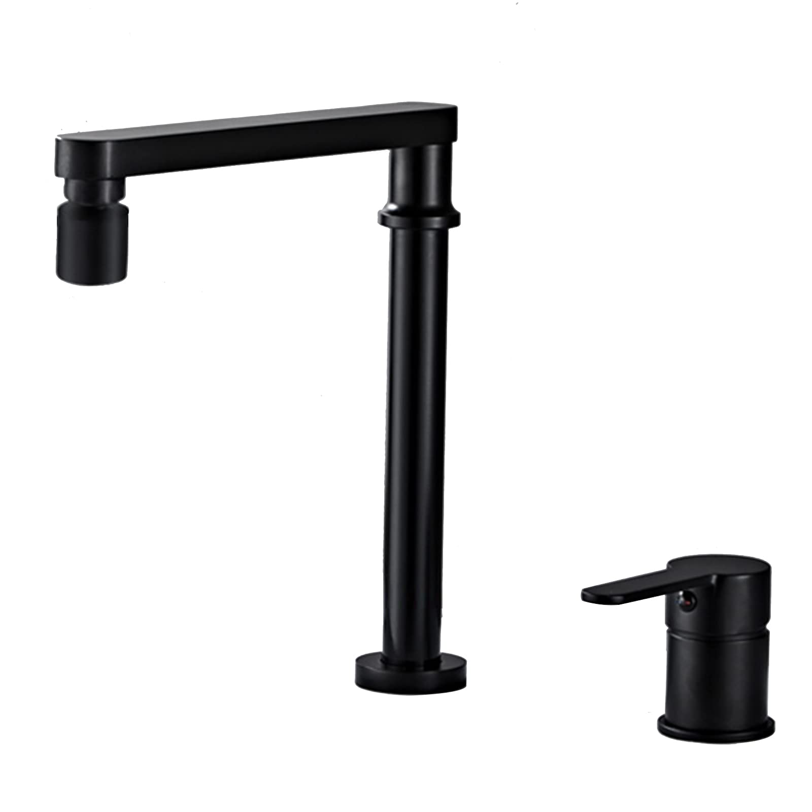 Robinet de cuisine en laiton noir mat pliable et relevable avec bec pivotant